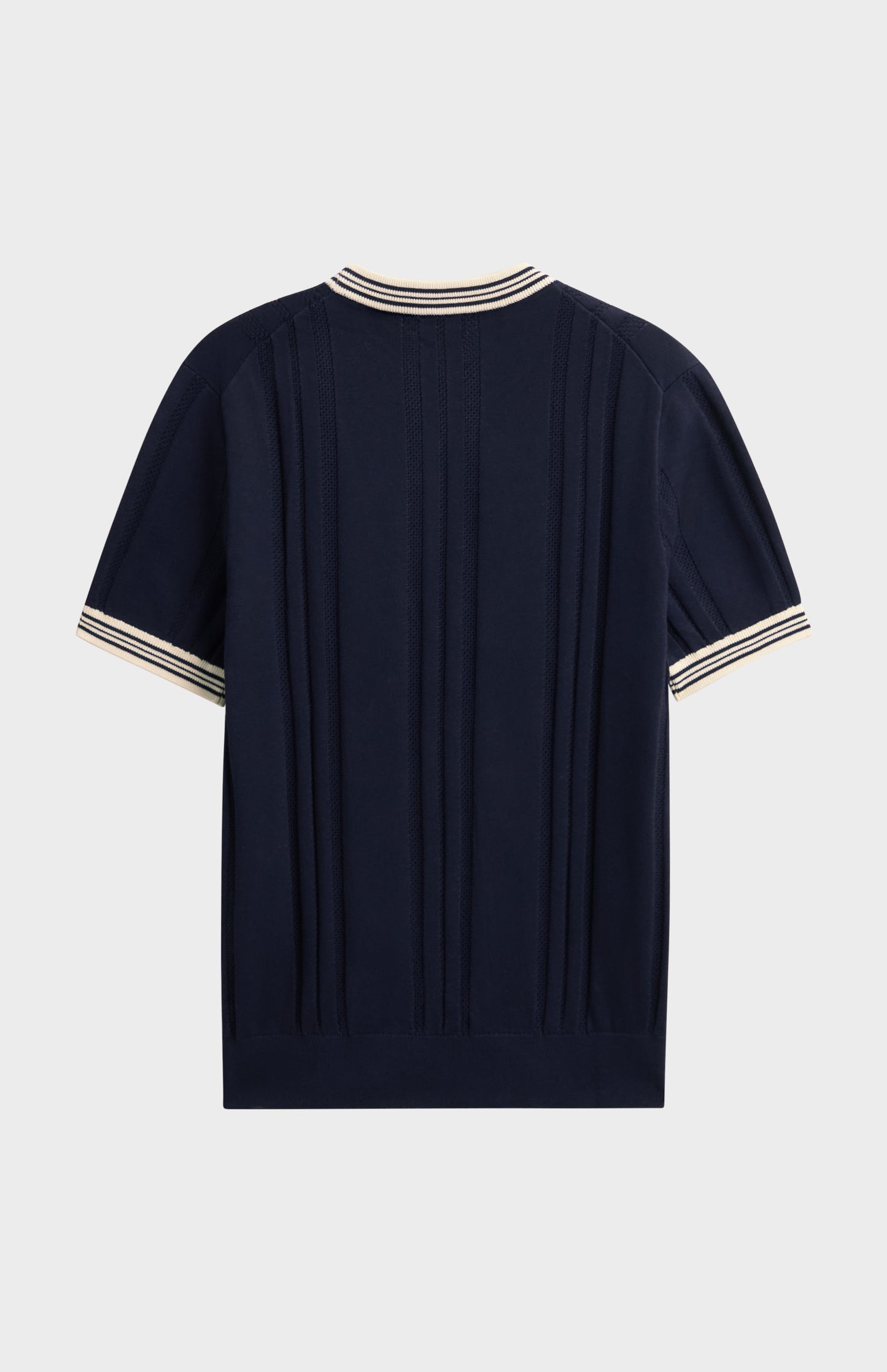 Men's Cotton And Silk Textured House Stripe T-shirt In Navy