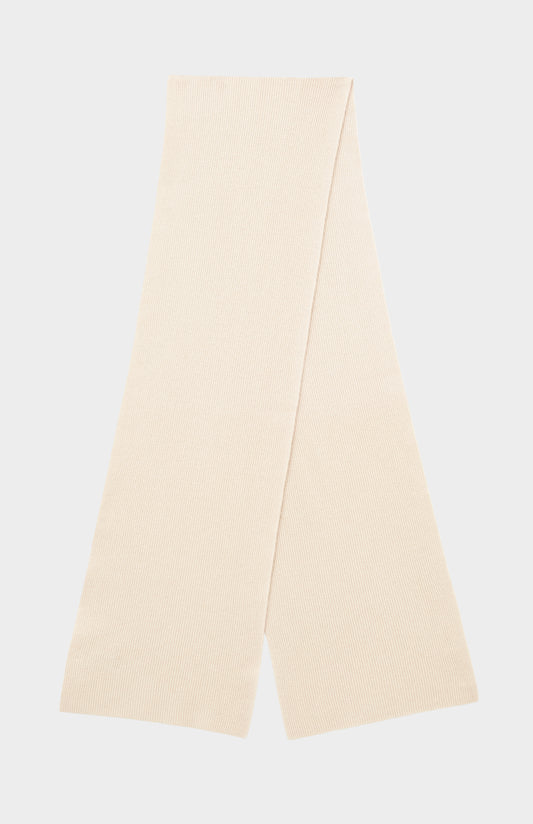 Pringle Cashmere Blend Scarf with Allover Fine Rib in Pink Champagne