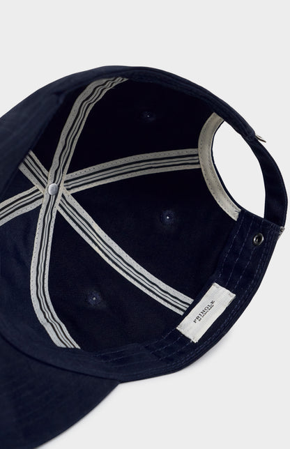 Navy baseball cap underside