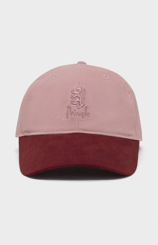 Womens Twill Cap With Lion in Pink