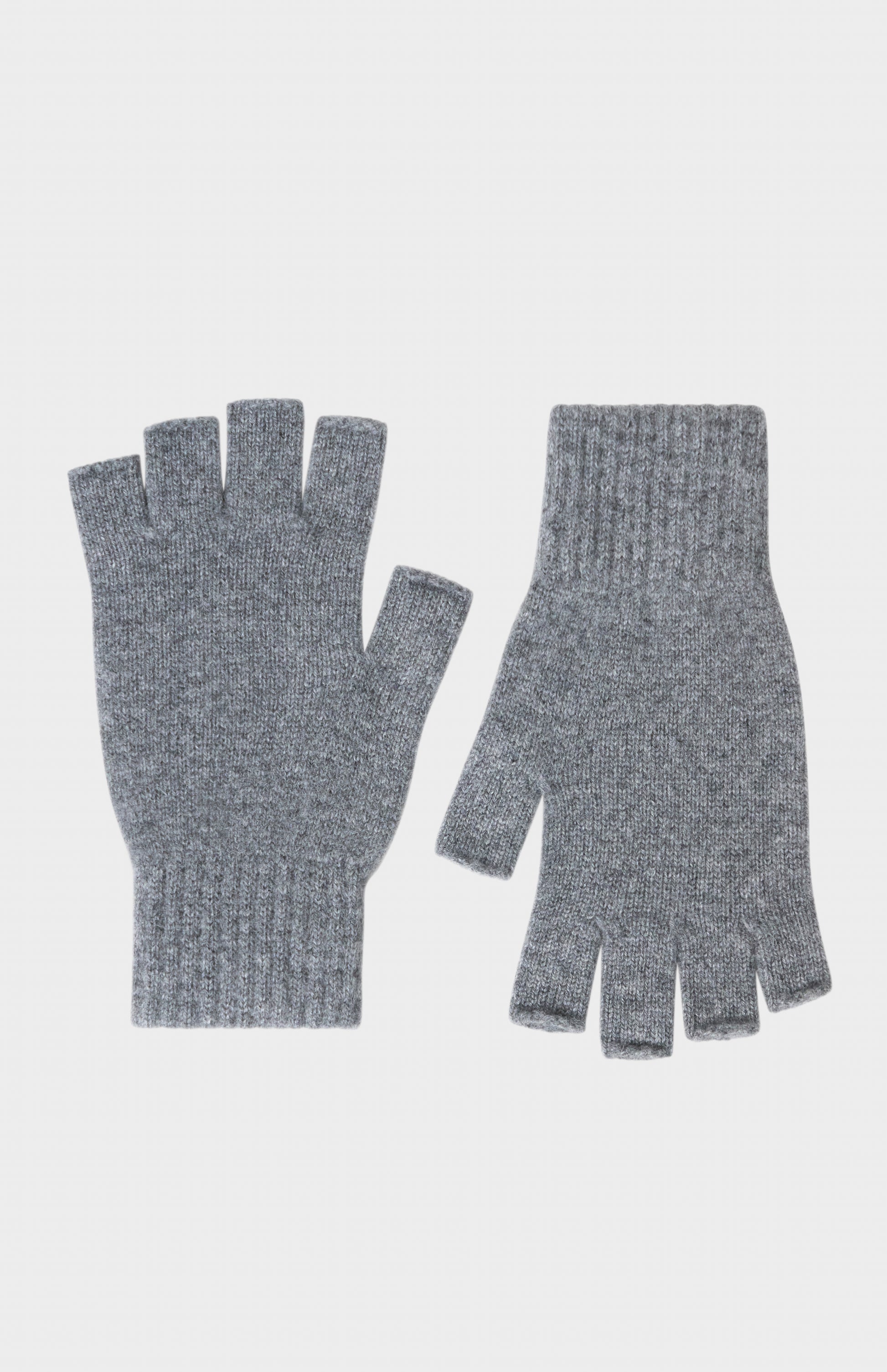Pringle of Scotland Fingerless Cashmere Gloves In Grey