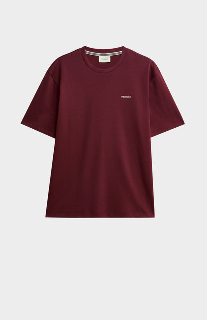 Men's Heavweight Long Staple Cotton T-shirt In Burgundy
