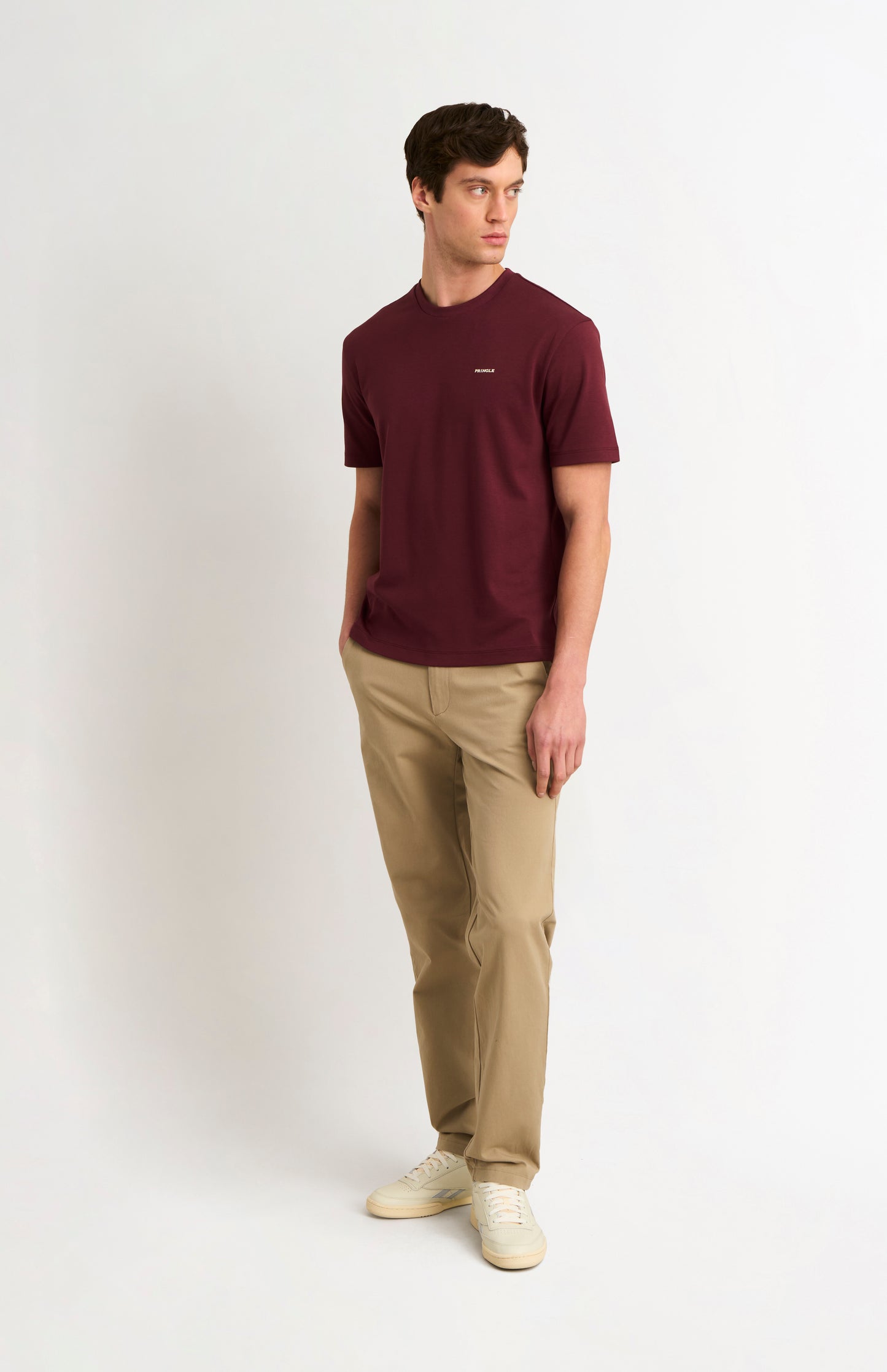 Men's Heavweight Long Staple Cotton T-shirt In Burgundy