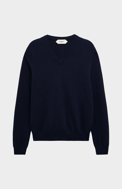 Pringle of Scotland Men’s Cashmere V-Neck Jumper In Navy Blue