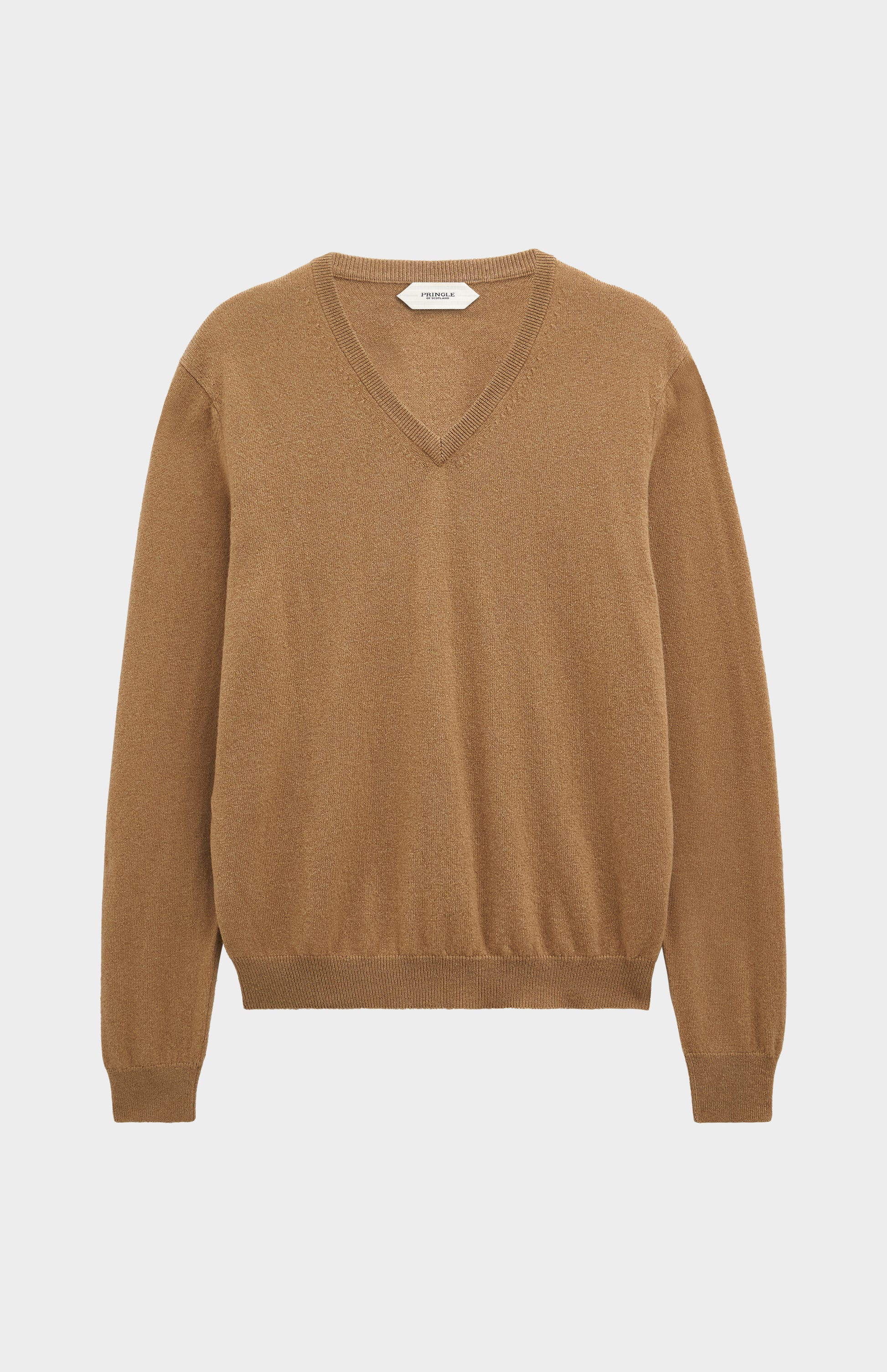 Pringle of Scotland Men’s Cashmere V-Neck Jumper In Camel