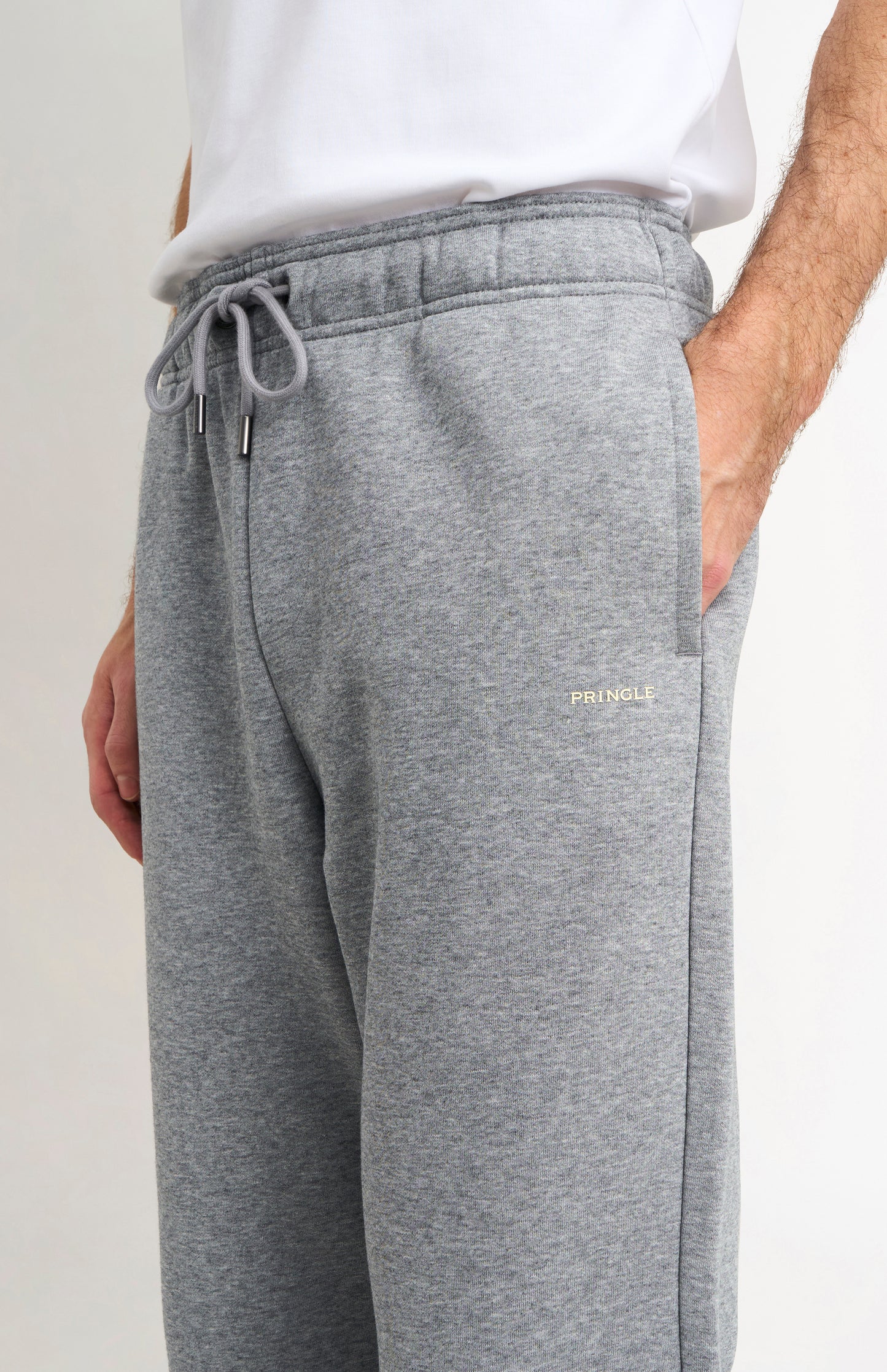 Pringle Men's Track Pants In Grey Melange pocket detail