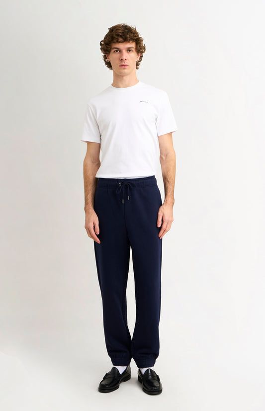 Pringle of Scotland Men's Track Pants In Navy Blue on model