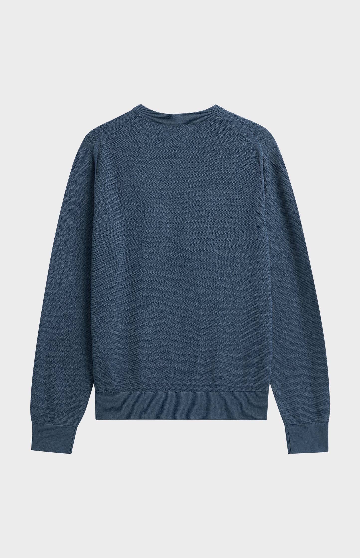 Men's Silk And Cotton Diamond Stitch Crew Neck Jumper In Blue