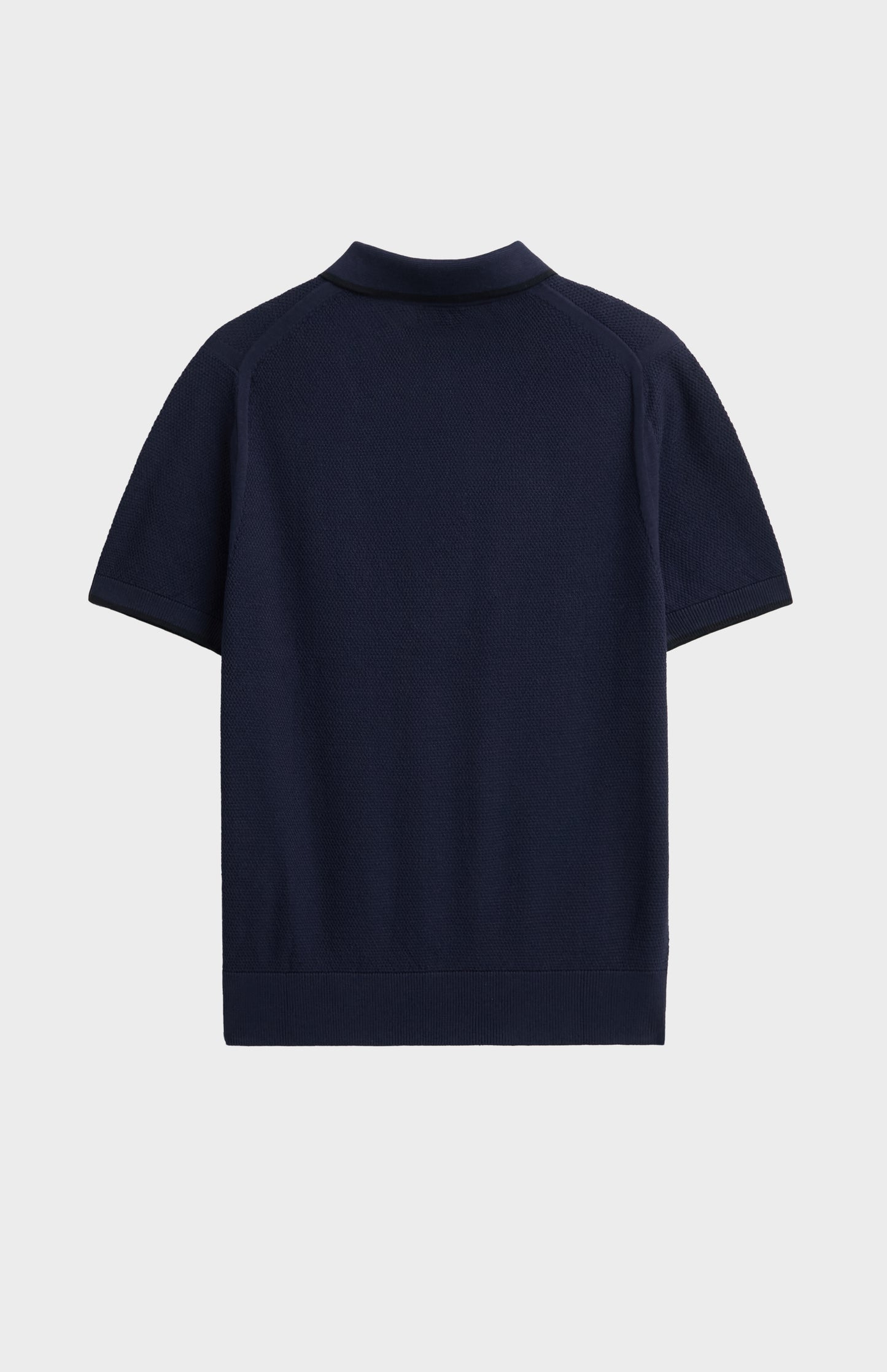 Men's Silk And Cotton Diamond Stitch Polo Shirt In Navy