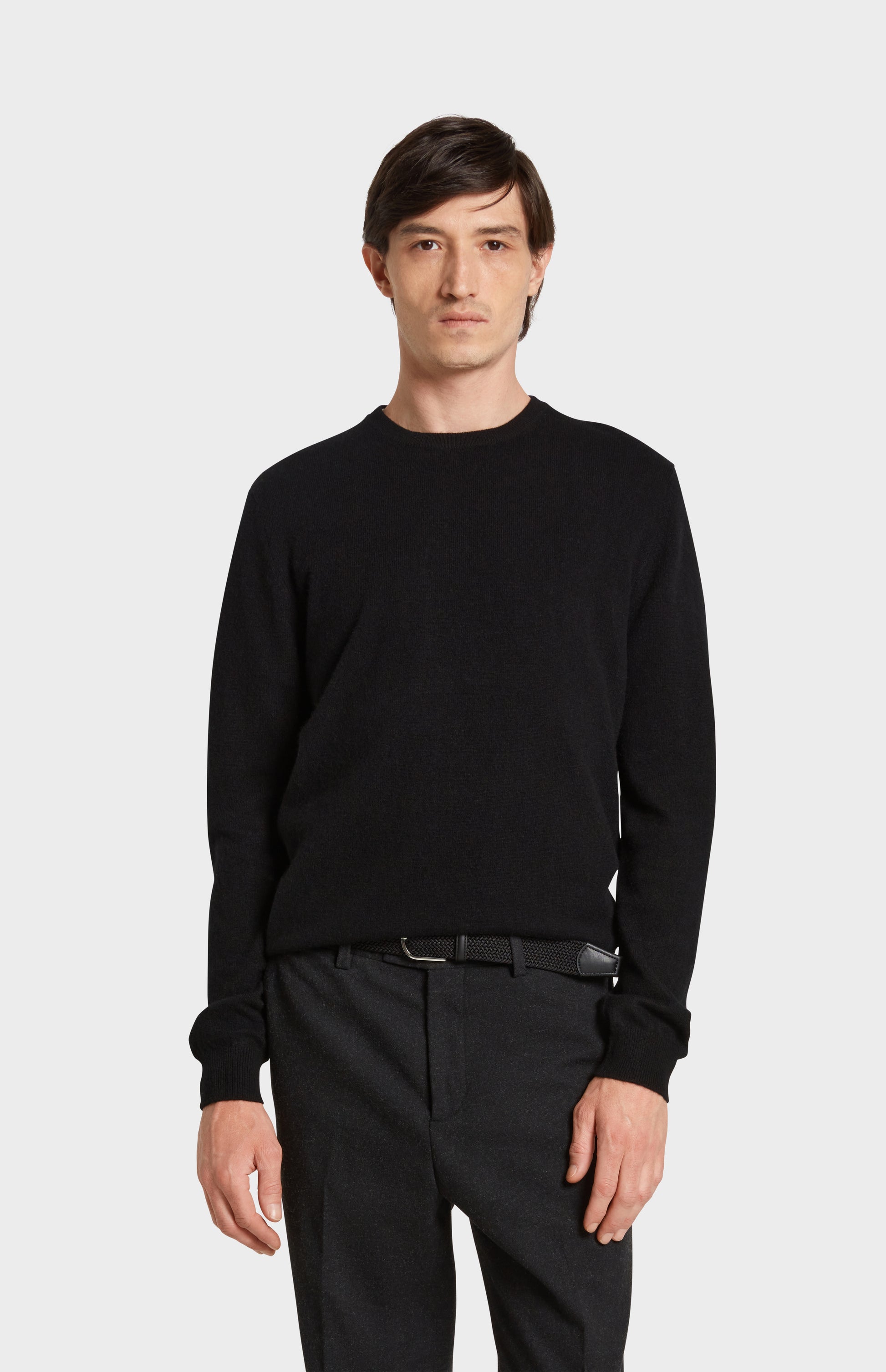 Pringle of Scotland Men's Crew Neck Cashmere Jumper in Black