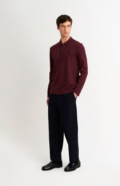 Men's Cotton Pique Long Sleeve Polo Shirt In Port Royale