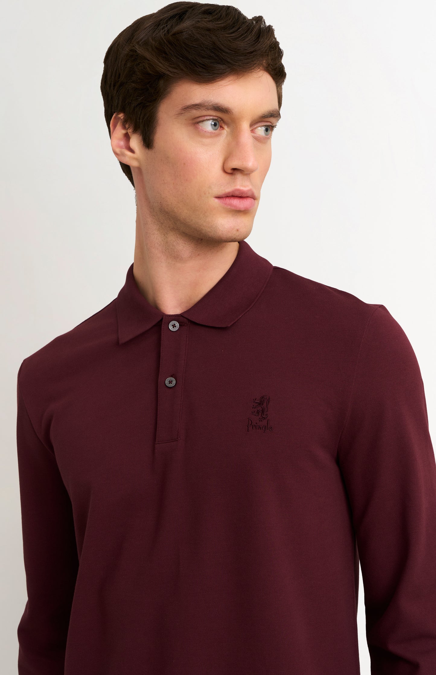 Men's Cotton Pique Long Sleeve Polo Shirt In Port Royale
