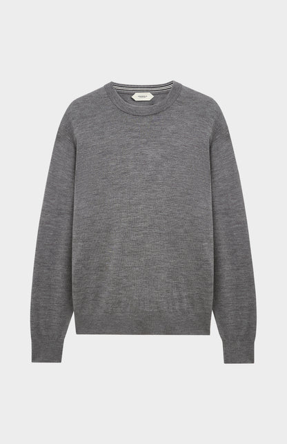Pringle of Scotland Men’s Merino Wool Crew Neck Jumper In Grey Melange
