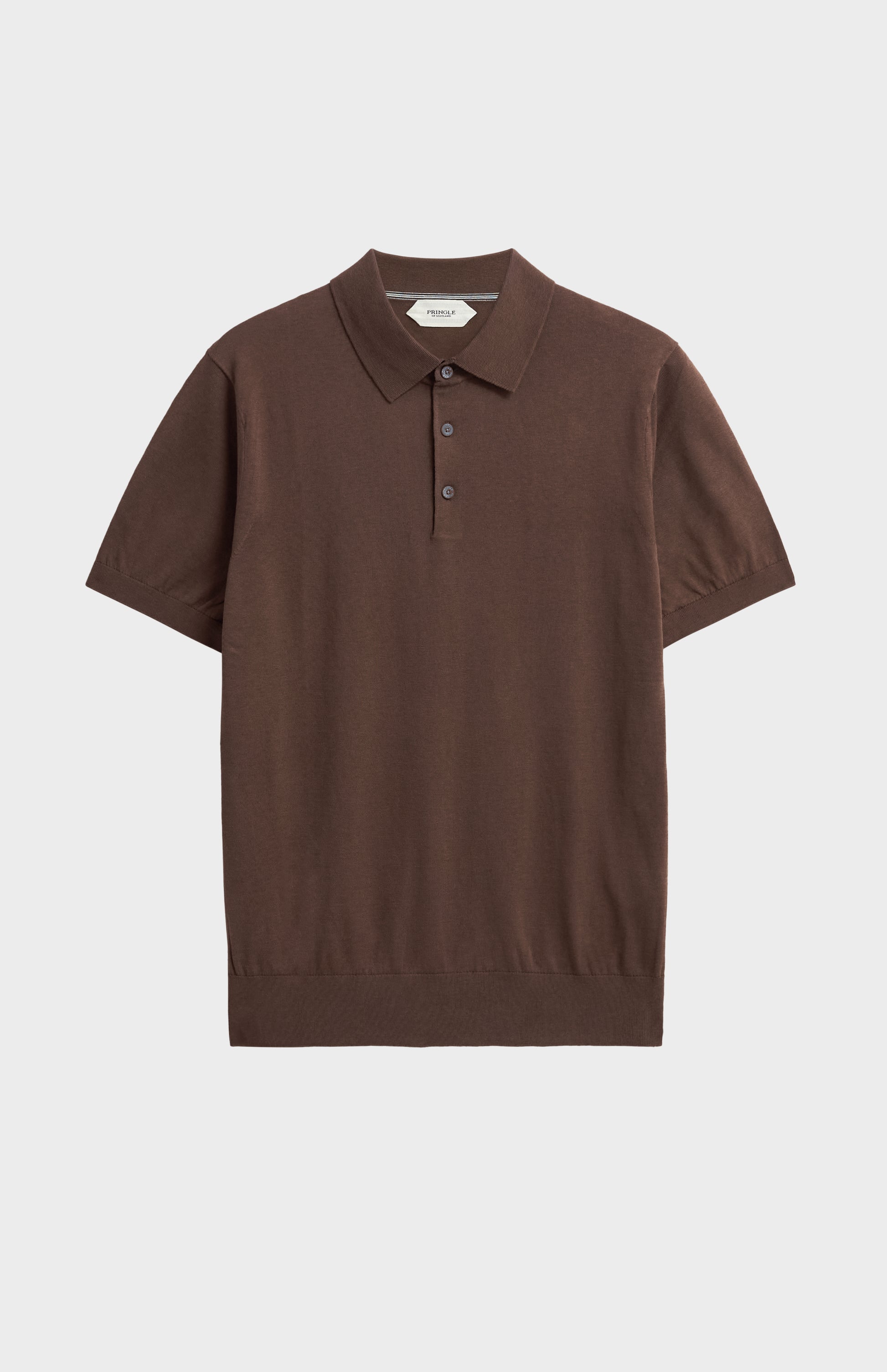 Men's Silk And Cotton Polo Shirt In Chocolate Brown