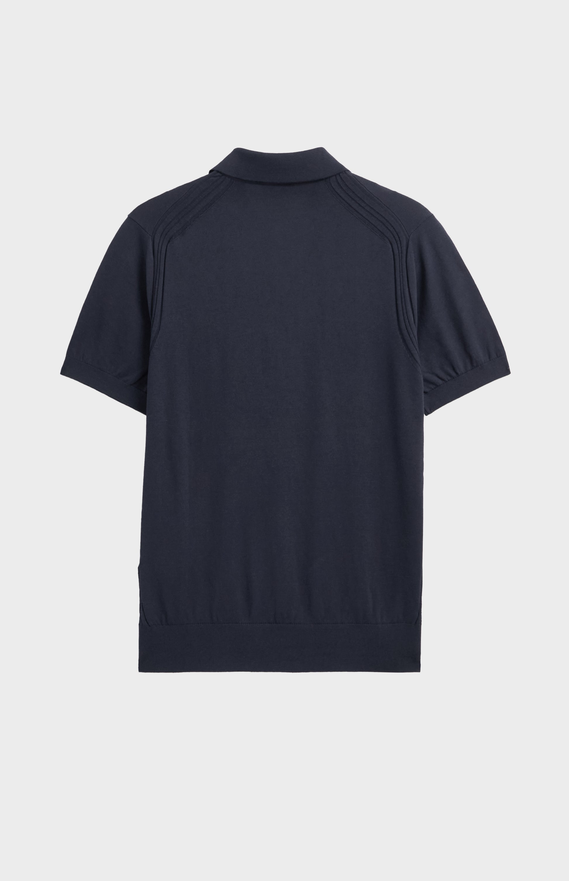 Men's Silk And Cotton Polo Shirt In Navy