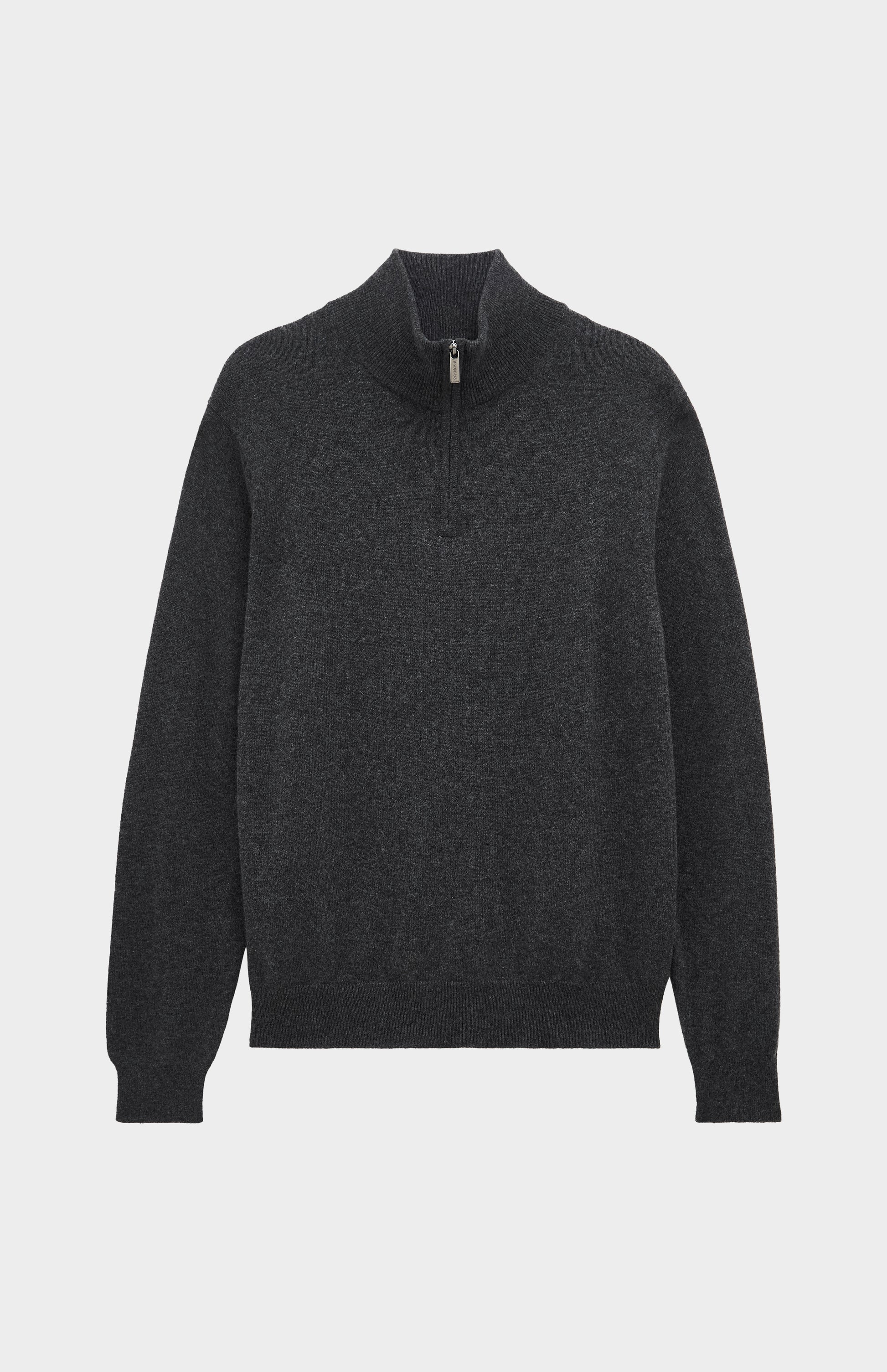 Pringle of Scotland Men’s Cashmere Qtr Zip Jumper In Charcoal Melange