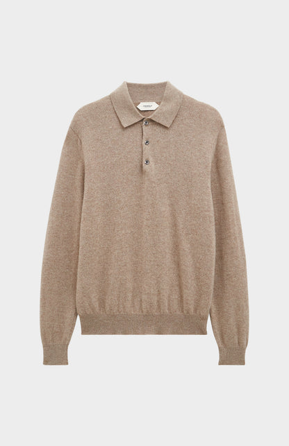 Pringle of Scotland Men’s Cashmere Polo Shirt Jumper In Camel