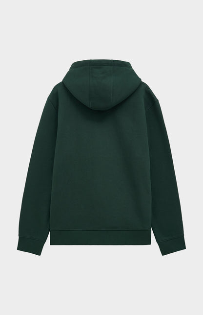 Pringle Men's Hooded Jumper In Pine Green rear view flat shot