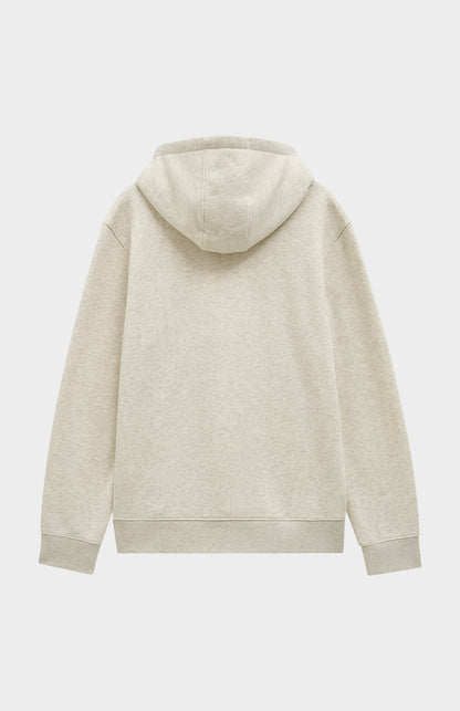 Pringle Men's Hooded Jumper In Ecru Beige Melange rear view