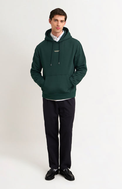Men's Hooded Jumper In Pine Green