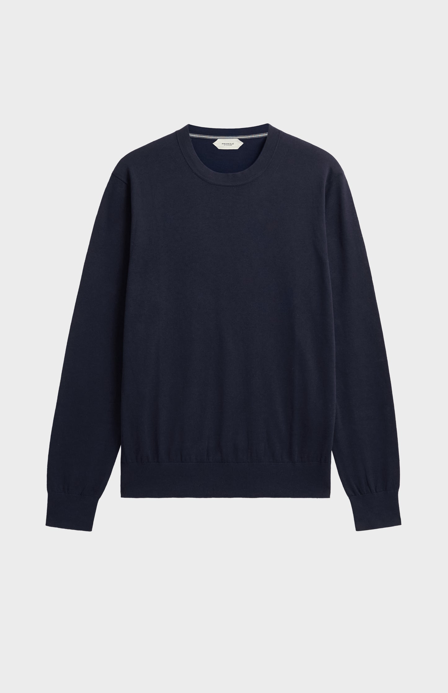 Men's Silk And Cotton Crew Neck Jumper In Navy