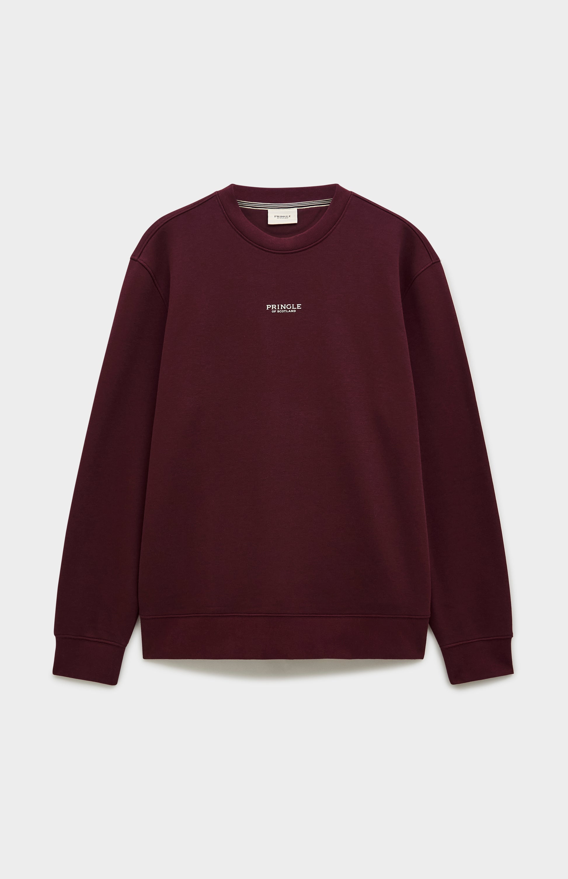 Pringle of Scotland Men's Crew Neck Sweatshirt In Burgundy flat shot