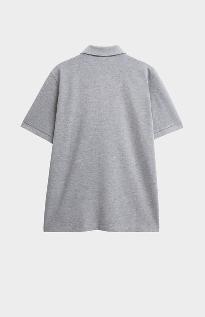 Gray polo shirt on a white background