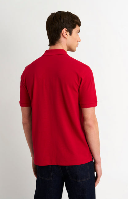 Men's Cotton Pique Polo Shirt In Red