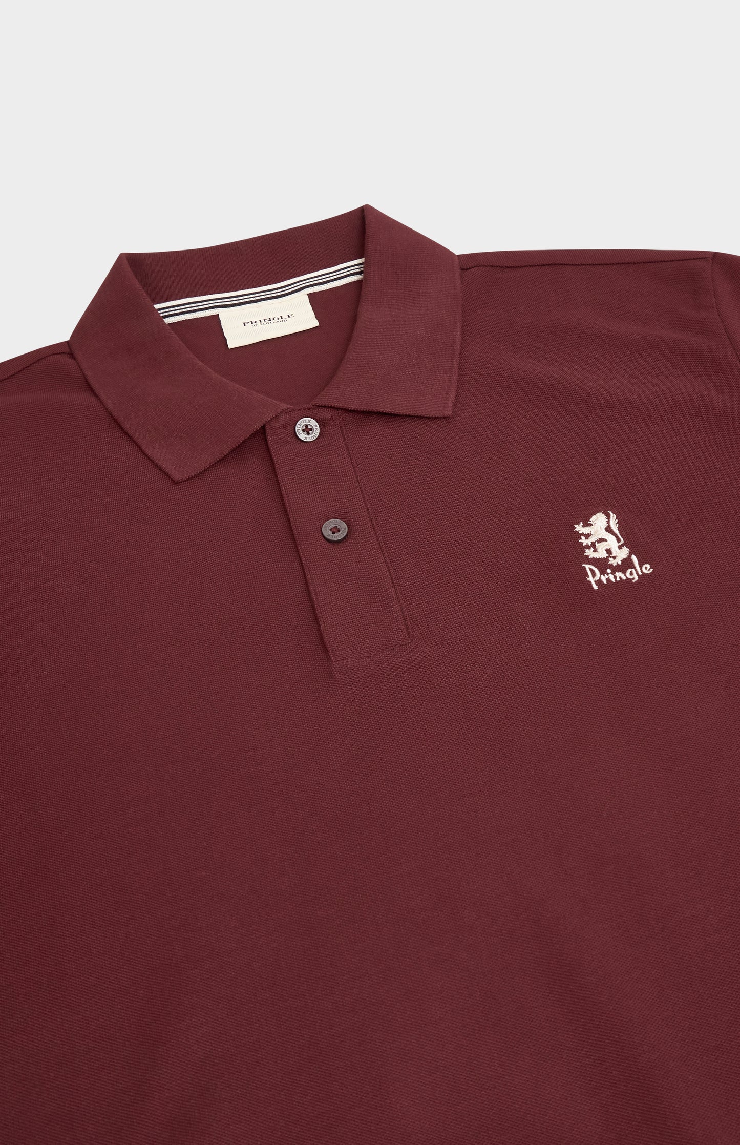 Men's Cotton Pique Polo Shirt In Burgundy