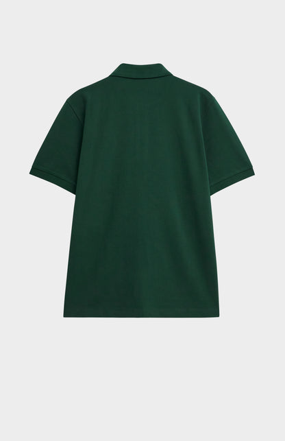 Men's Cotton Pique Polo Shirt In Forest Green