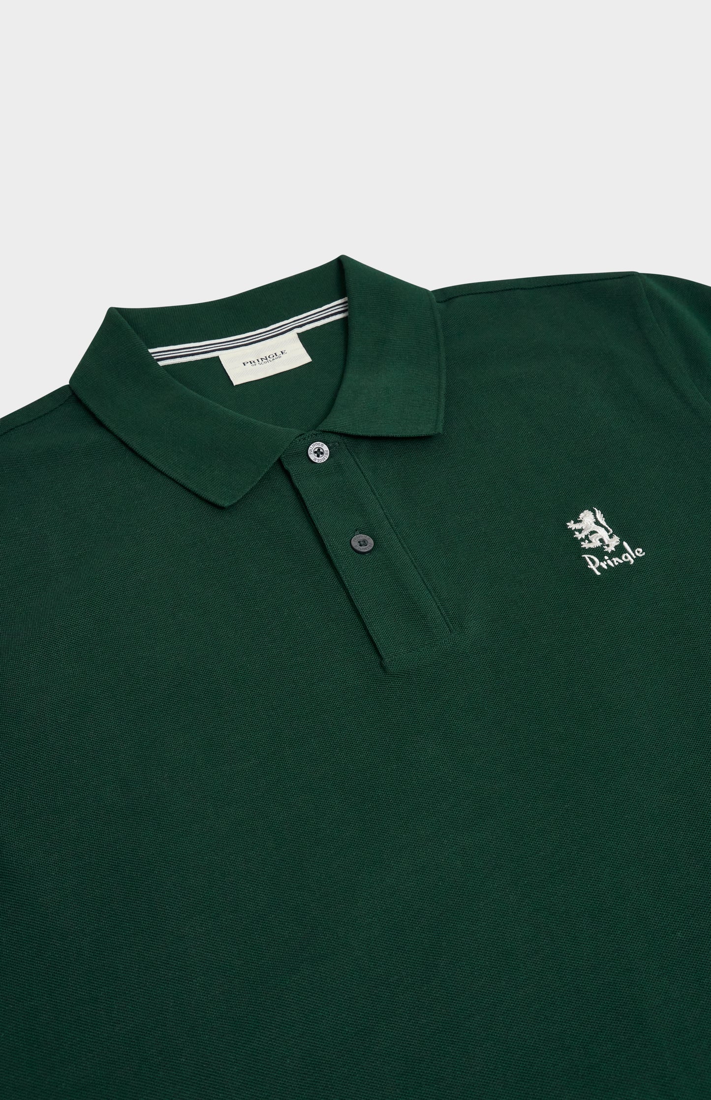Men's Cotton Pique Polo Shirt In Forest Green