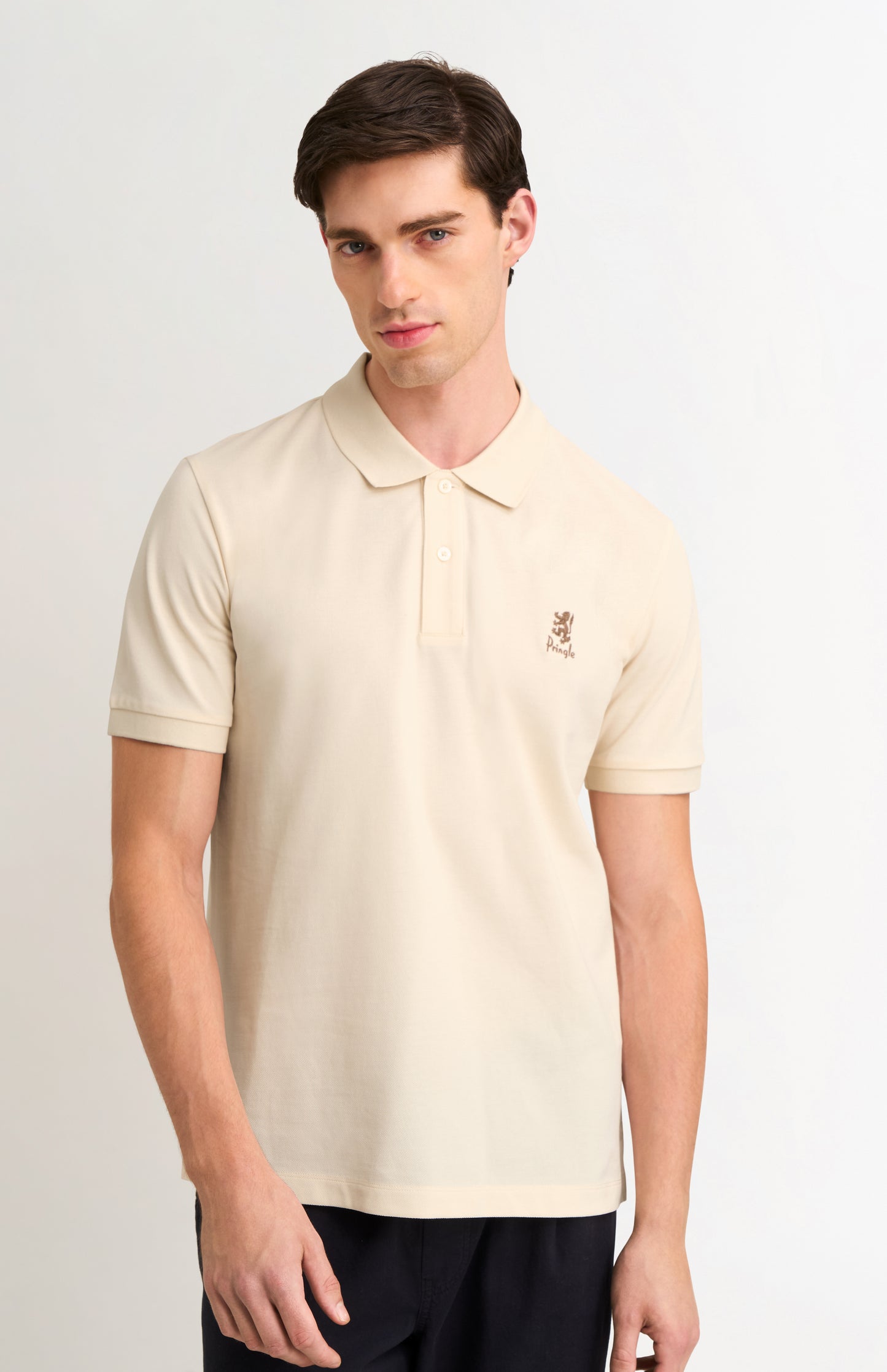 Men's Cotton Pique Polo Shirt In Ecru