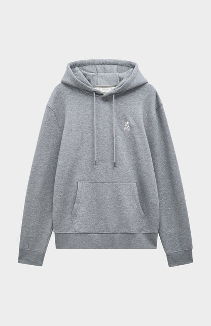Pringle of Scotland Men's Hooded Jumper In Grey Melange flat shot