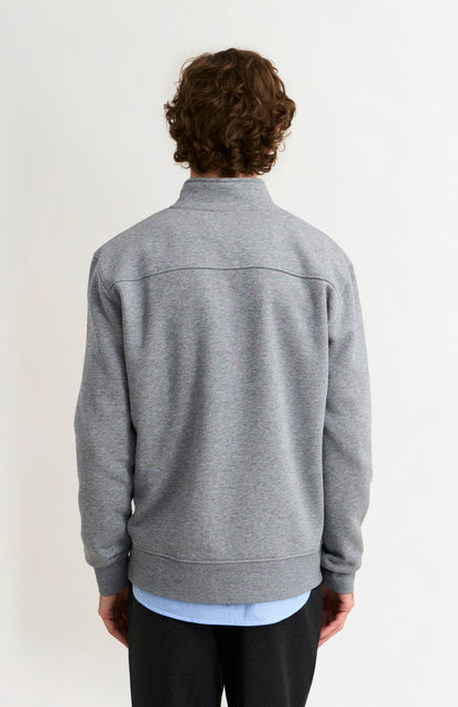 Pringle Men's Qtr Zip Track Jumper In Grey Melange rear view