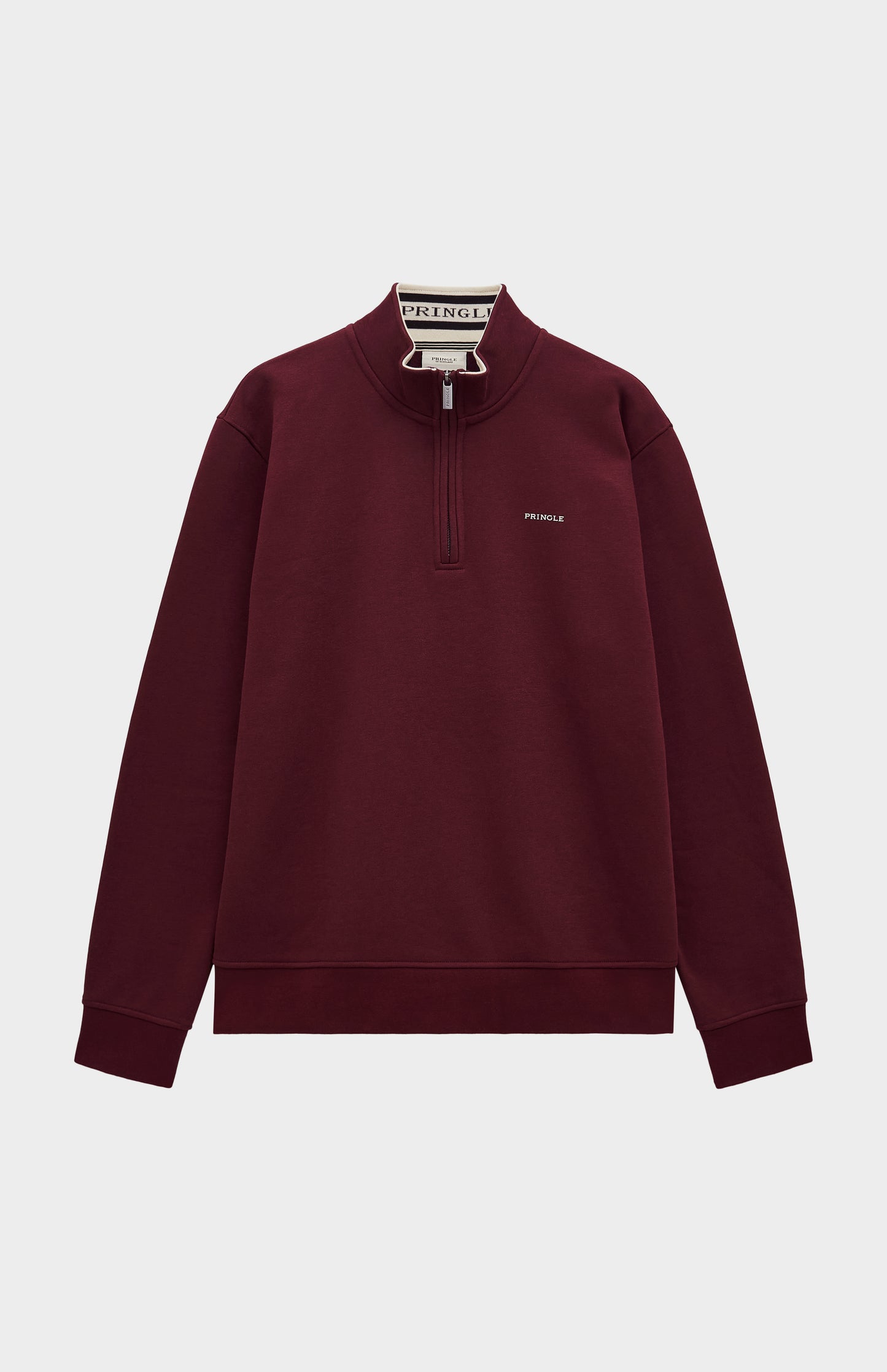 Pringle Mens Quarter Zip Track Jumper In Burgundy
