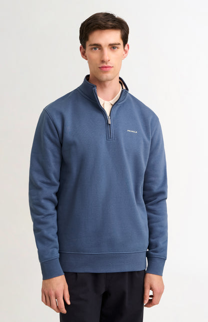 Men's Qtr Zip Track Jumper In Bearing Sea Blue