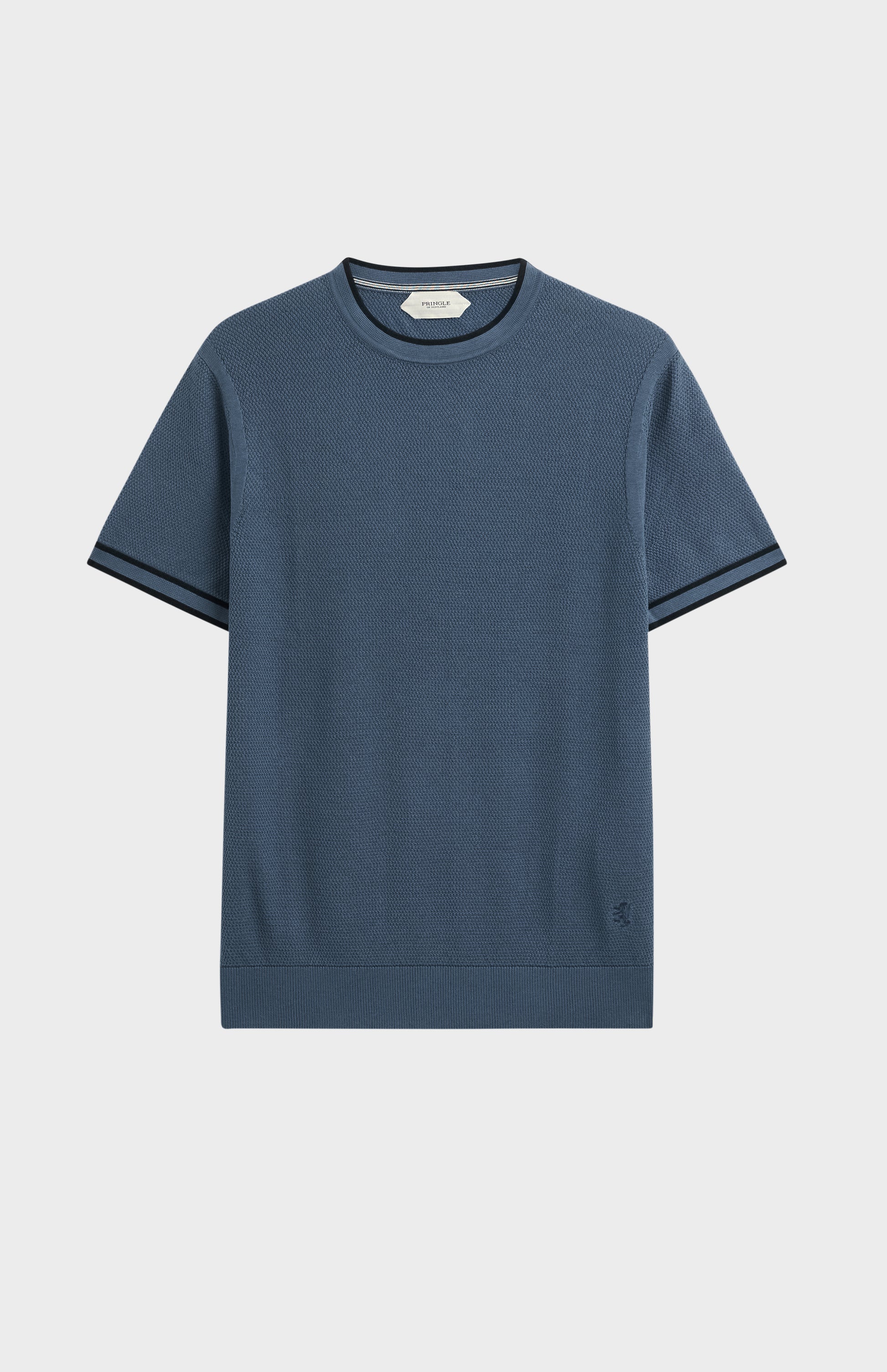 Men's Silk And Cotton Diamond Stitch T-shirt In Blue