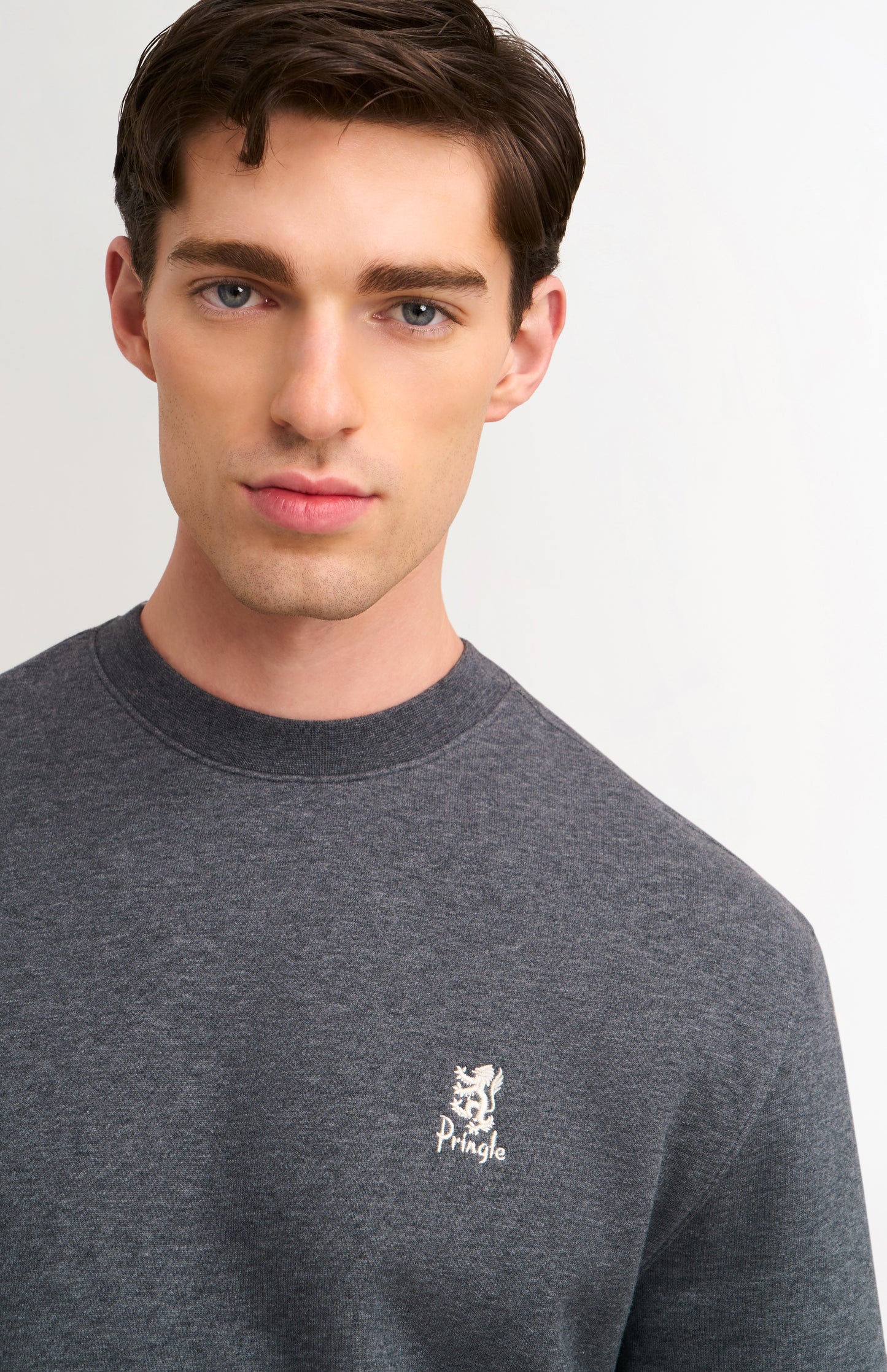 Men's Crew Neck Sweatshirt In Charcoal Melange