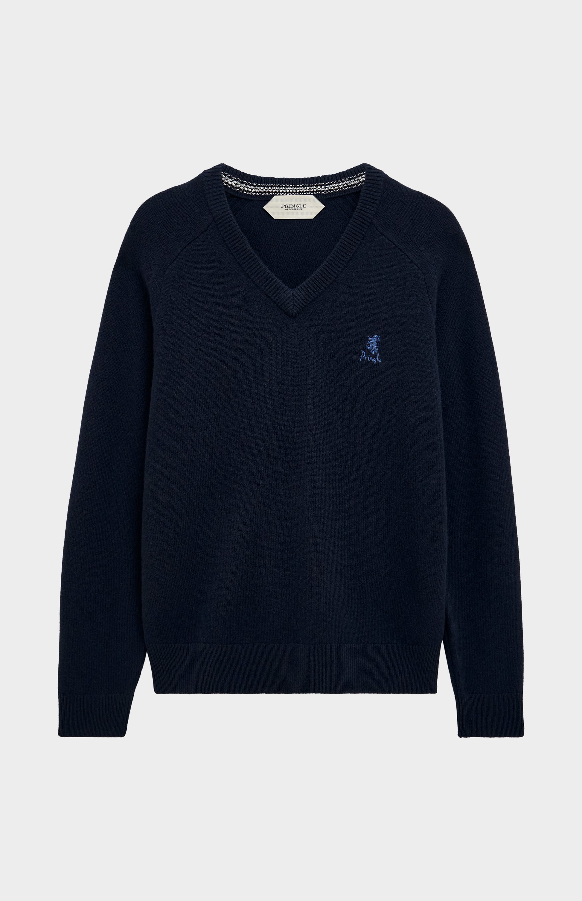 Pringle of Scotland Men’s Lambswool V Neck Jumper In Navy Blue