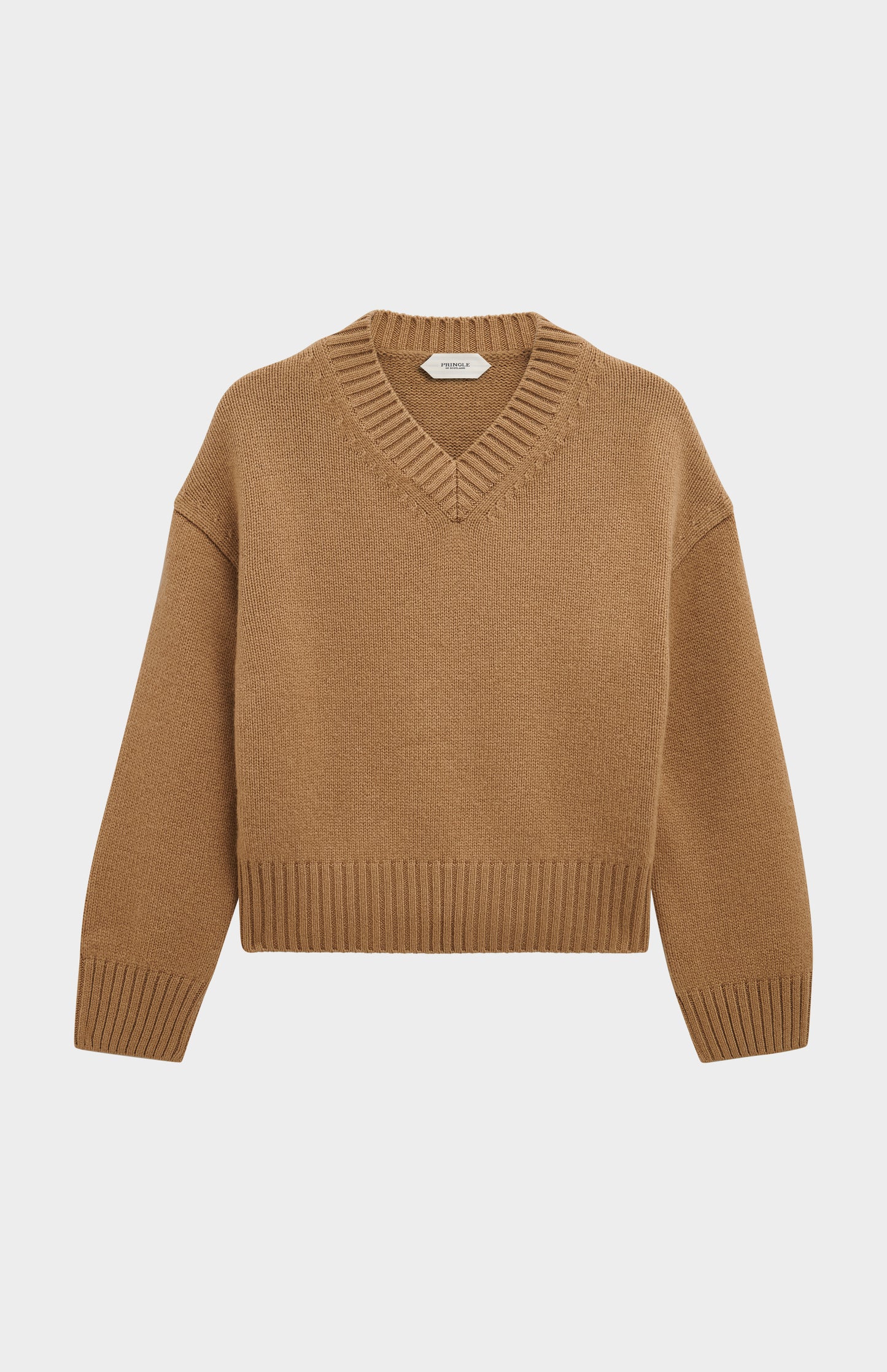 Pringle of Scotland Women's Cashmere V-neck Jumper  In Grey Melange