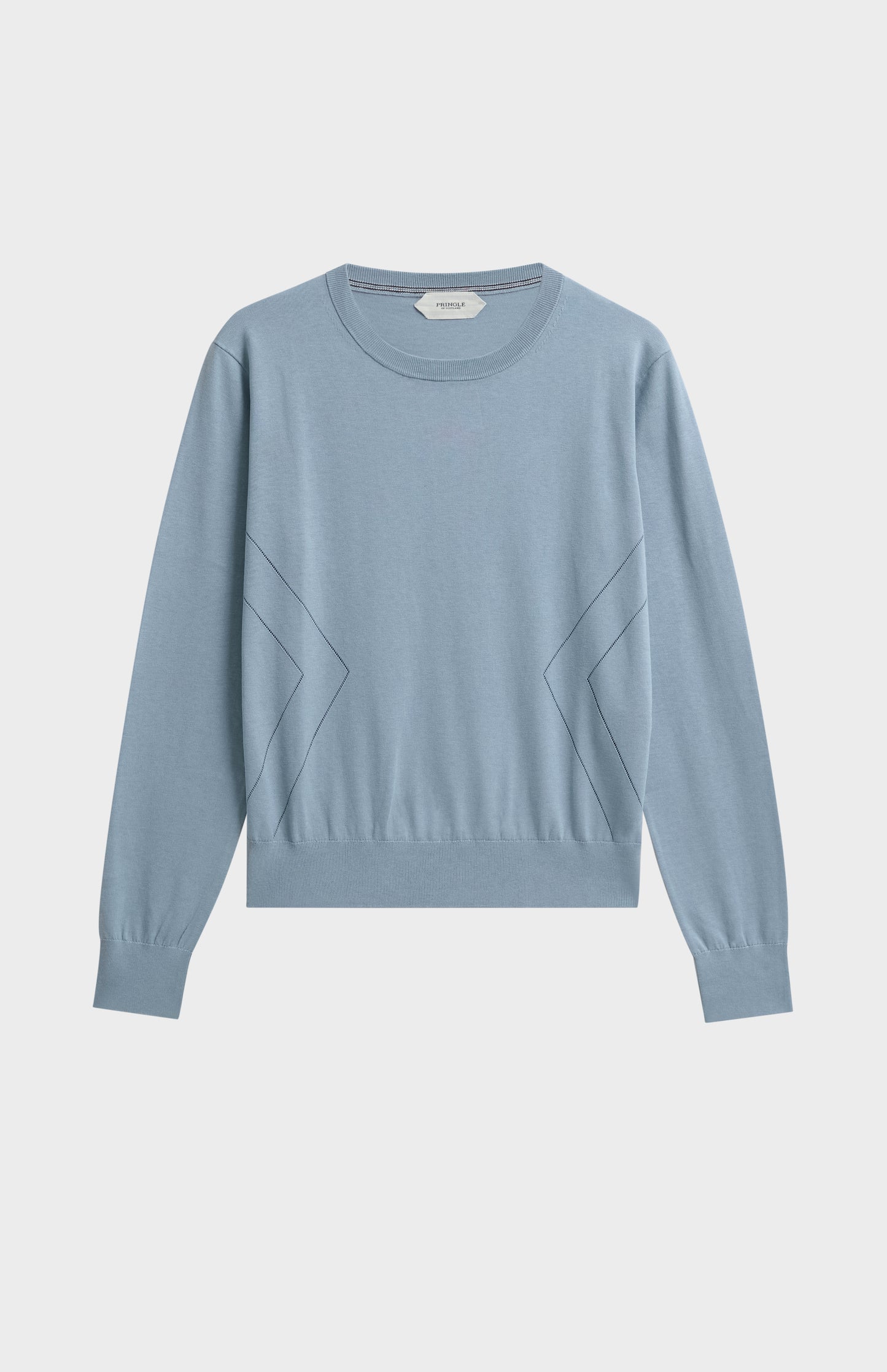 Women's Superfine Silk Blend Pointelle Crew Neck Jumper In Light Blue