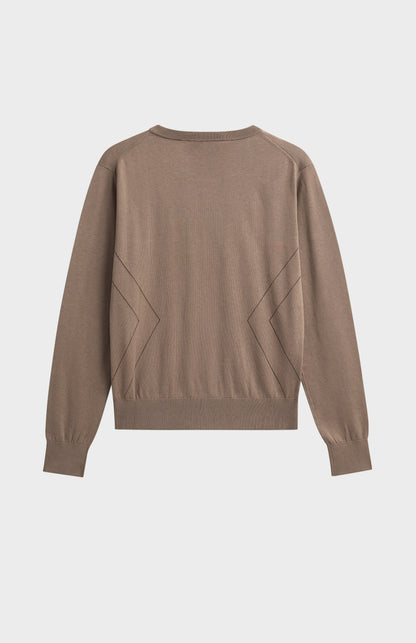 Women's Superfine Silk Blend Pointelle Crew Neck Jumper In Mushroom