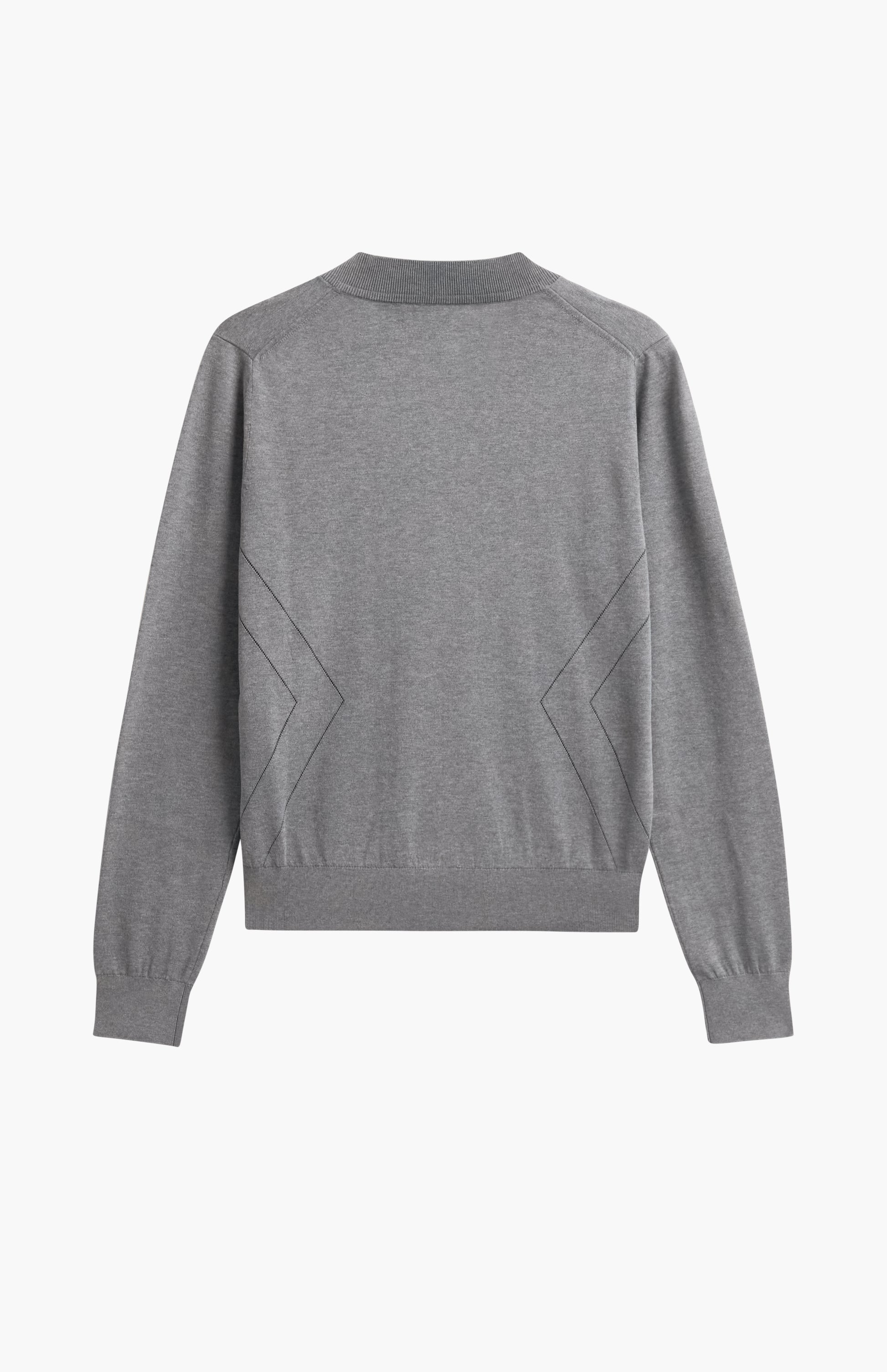 Women's Superfine Silk Blend Pointelle V Neck Jumper In Grey Melange