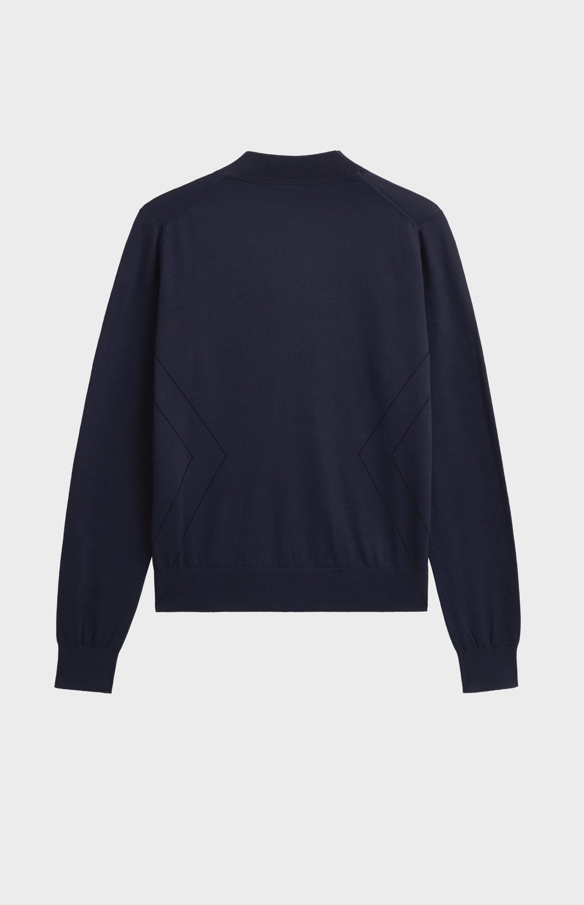 Women's Superfine Silk Blend Pointelle V Neck Jumper In Navy Blue