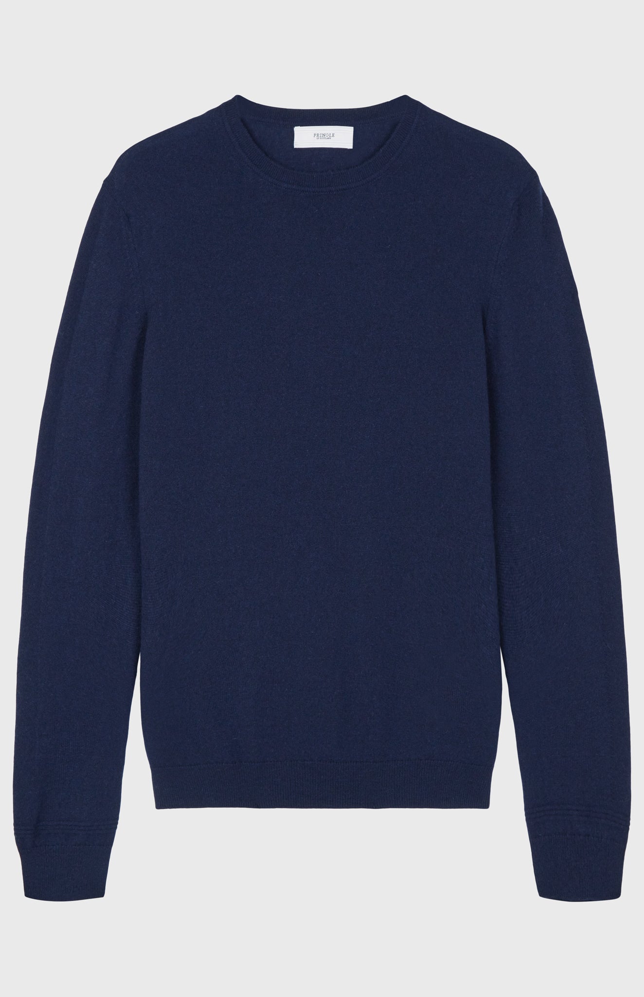 Men's Scottish Cashmere Round Neck Jumper In Ink flat shot - Pringle of Scotland